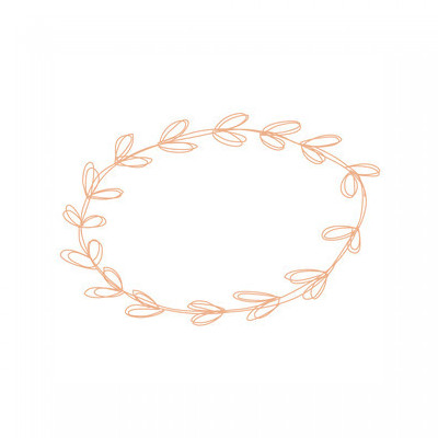 sketched oval wreath