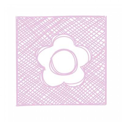 sketched flower square