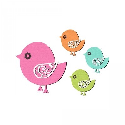 set of 4 patterned wings birds