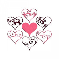 6 flourished hearts