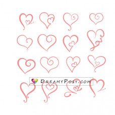 DreamyPosy-Calligraphy-heart-shapes