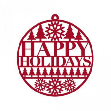 happy holidays ornament tag