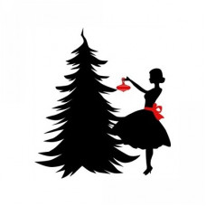 girl decorating tree