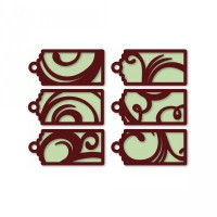 6 flourished small tags