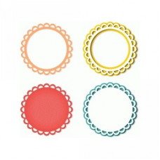 4 cutout scalloped circles frames