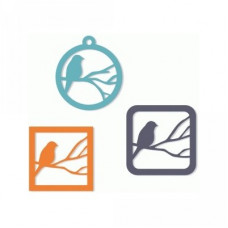 3 bird on branch cutout tags