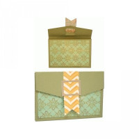 3d gift card with banner ribbon gift box