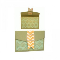 3d gift card with banner ribbon gift box
