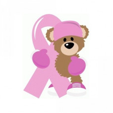 fight breast cancer bear with ribbon