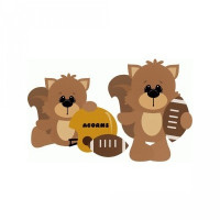 football squirrels with helmet and ball