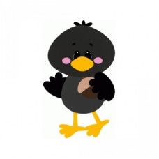 crow holding acorn fall