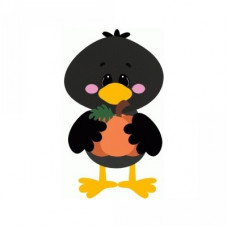 crow carrying pumpkin fall