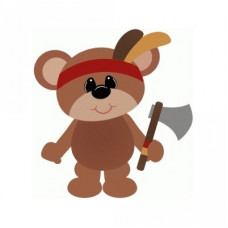 indian boy bear holding axe thanksgiving