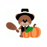 pilgrim bear holding turkey leg thanksgiving