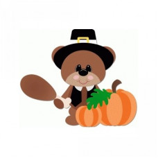 pilgrim bear holding turkey leg thanksgiving