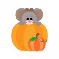 mouse peeking out of pumpkin fall