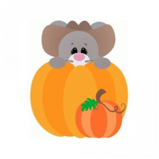 mouse peeking out of pumpkin fall