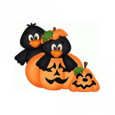 crows in pumpkin halloween