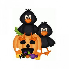 crows with jackolantern halloween