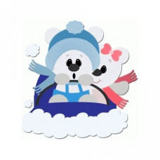 polar bears snow sledding