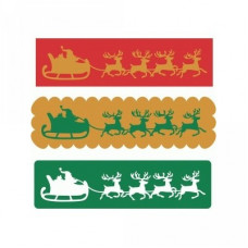 set frames santa claus sleigh
