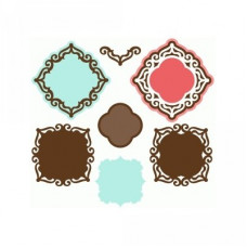 label frame set fancy squares
