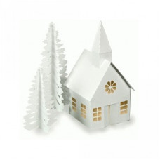 3d tea light village church
