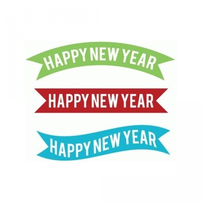 set of 3 happy new year banners