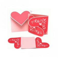card interlock lace heart and envelope set