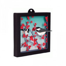3d winterberry shadow box w/birds