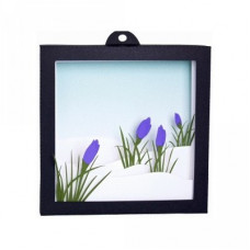 3d crocus in snow shadow box