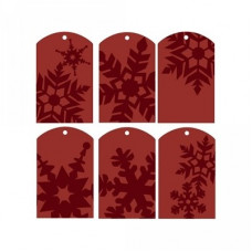 gift tags - snowflakes red