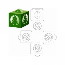 Christmas tree cube ornament