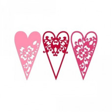 3 hearts with swirls