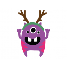 Little monster with reindeer hat