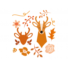 Deers and leaves