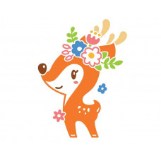 Cute Deer With Flowers